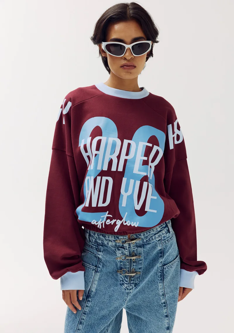 Sweater Race van Harper & Yve, kleur Red Port