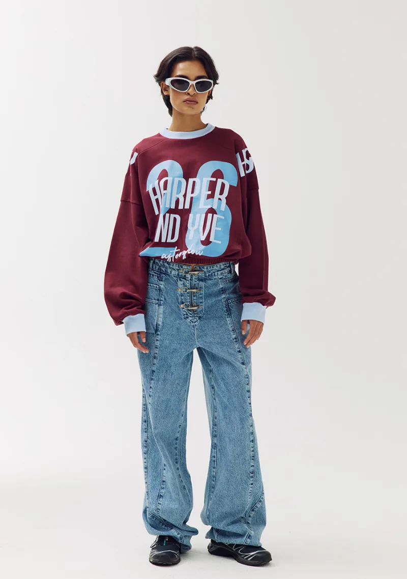 Sweater Race van Harper & Yve, kleur Red Port