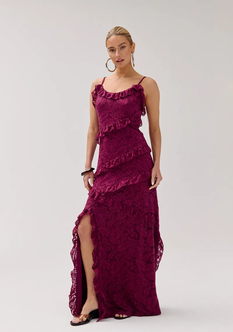 Jurk Sammie van Harper & Yve, kleur Cassis