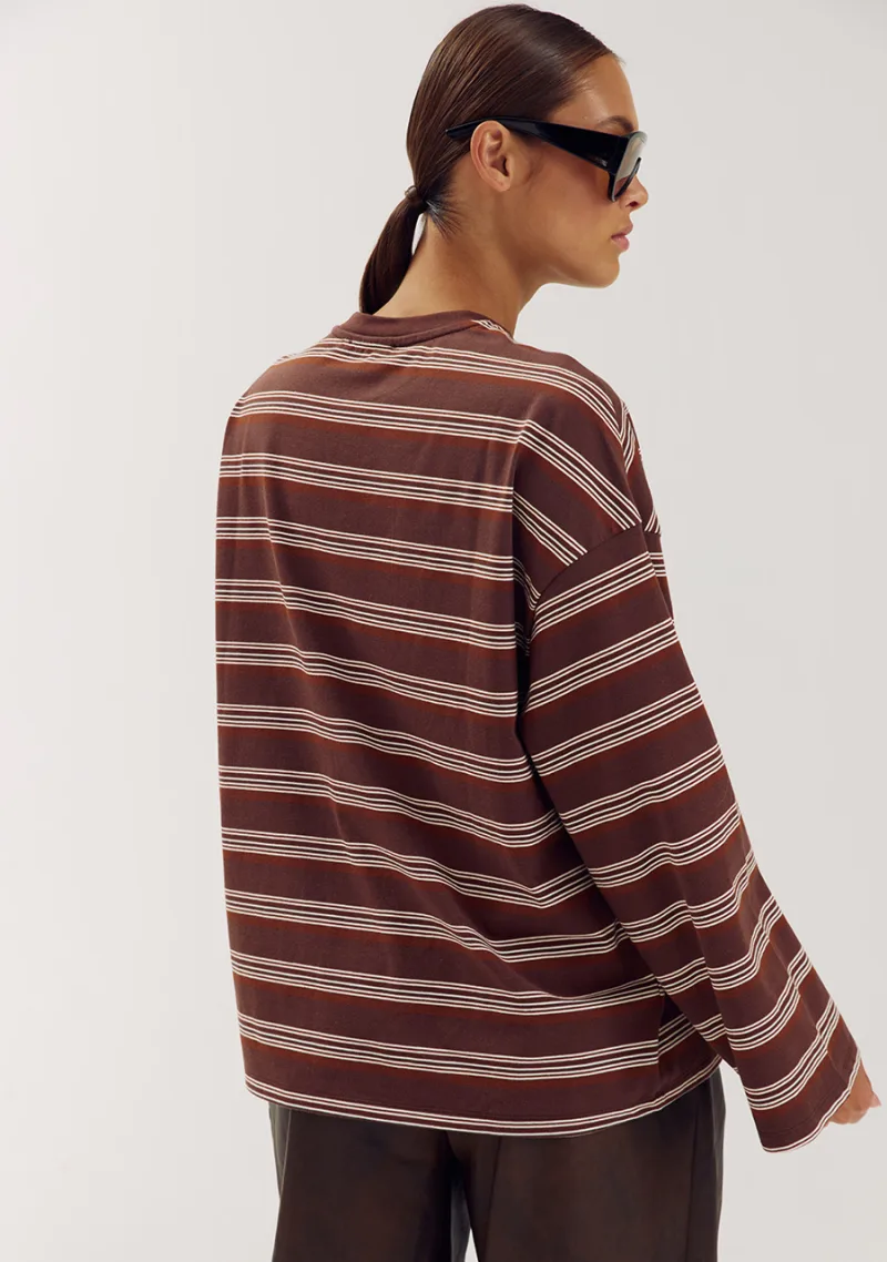 T-shirt Tommy van Harper & Yve, kleur Brown Stripe