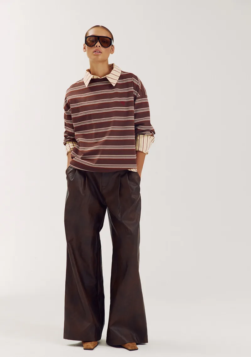 T-shirt Tommy van Harper & Yve, kleur Brown Stripe