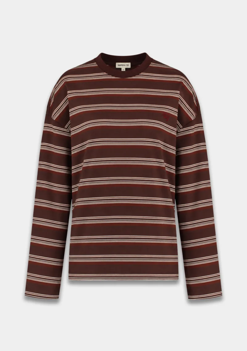 T-shirt Tommy van Harper & Yve, kleur Brown Stripe