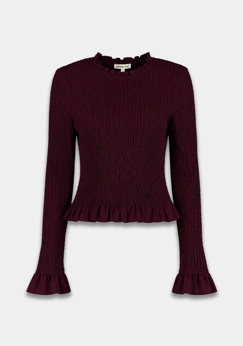 Blouse Veerle van Harper & Yve, kleur Tipsy Red