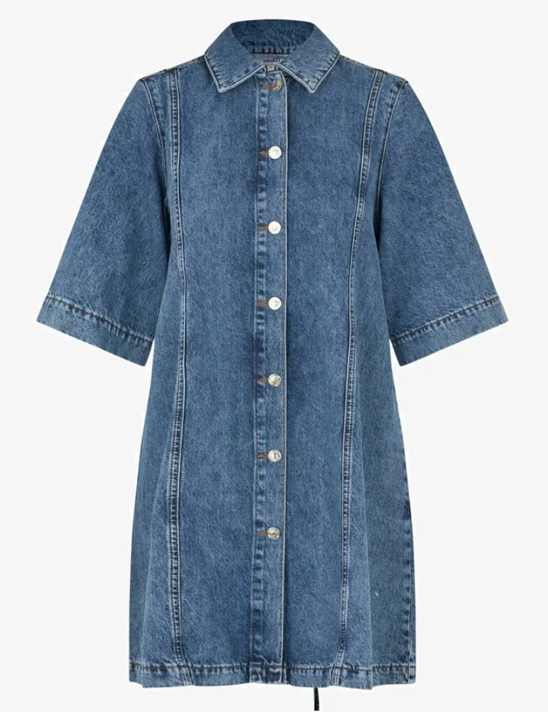 Balami Dress van MbyM, kleur Mid Blue Vintage