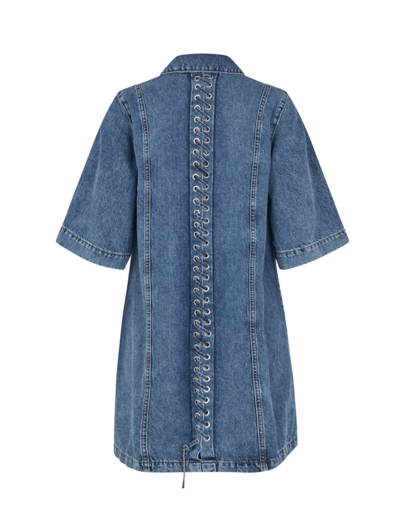 Balami Dress van MbyM, kleur Mid Blue Vintage