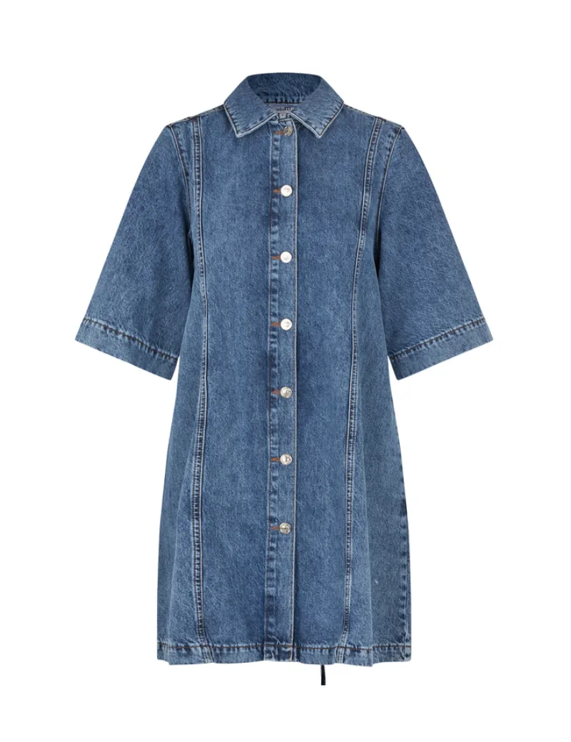 Balami Dress van MbyM, kleur Mid Blue Vintage