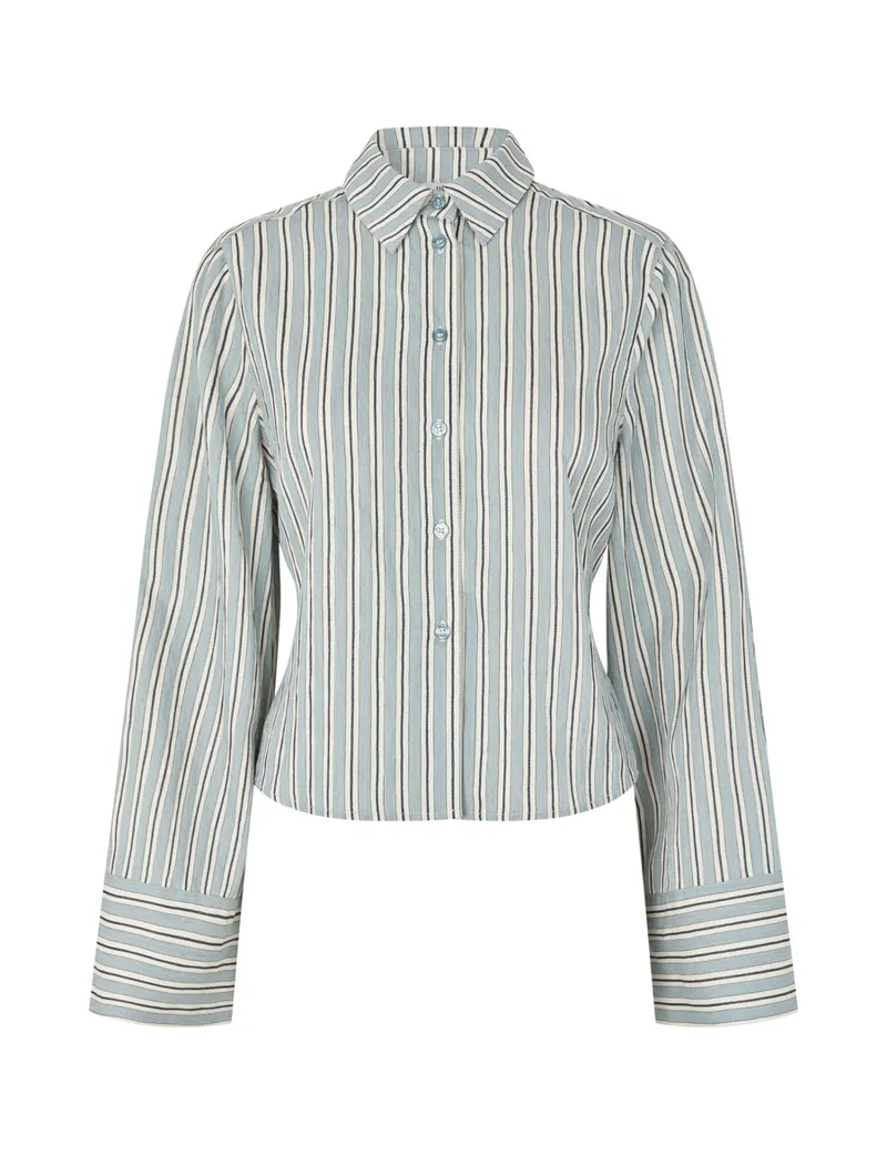 Kalana Blouse van MbyM, kleur Smoke Blue Kleo Stripe