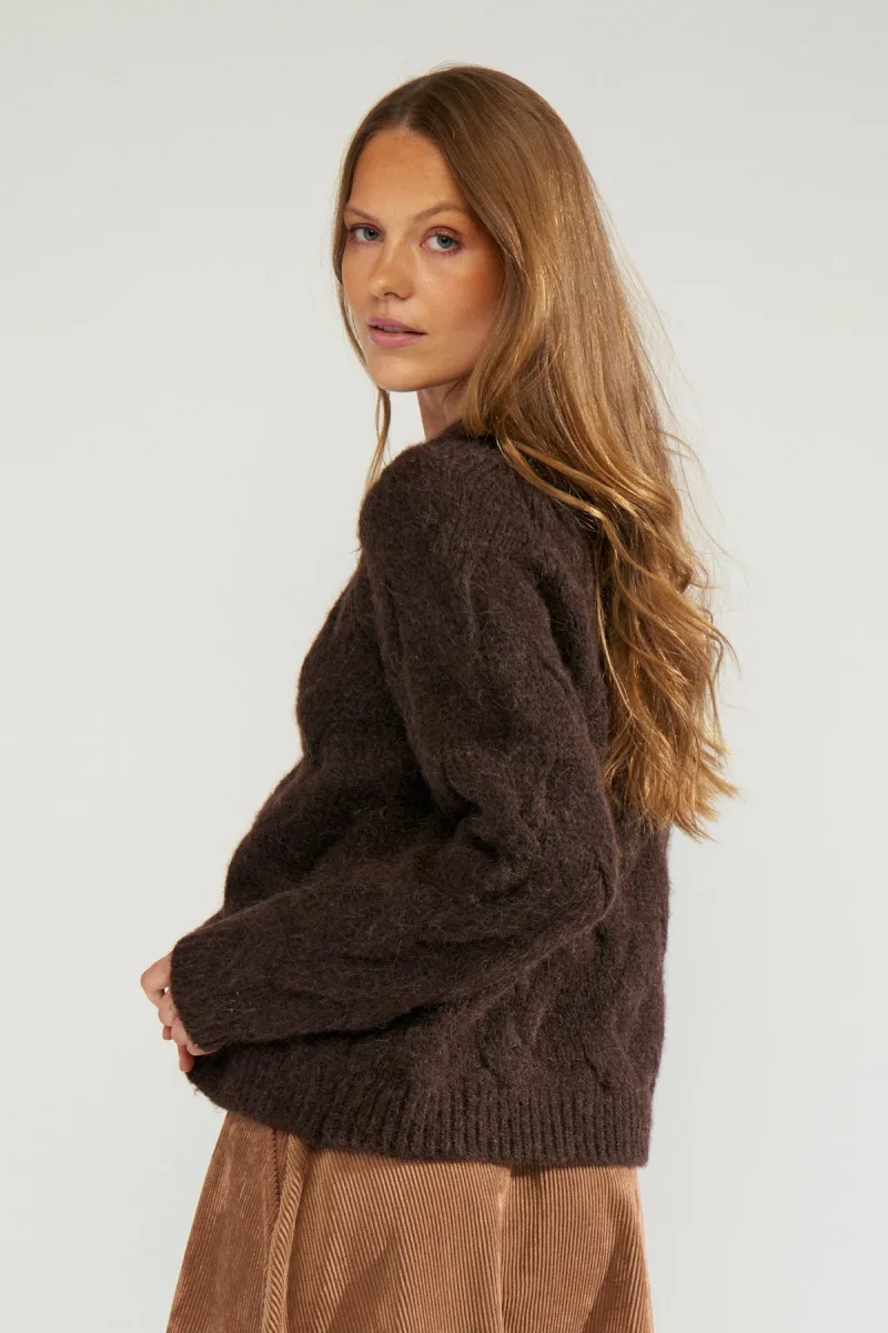 Nualmas Pullover van Nümph, kleur Black Coffee