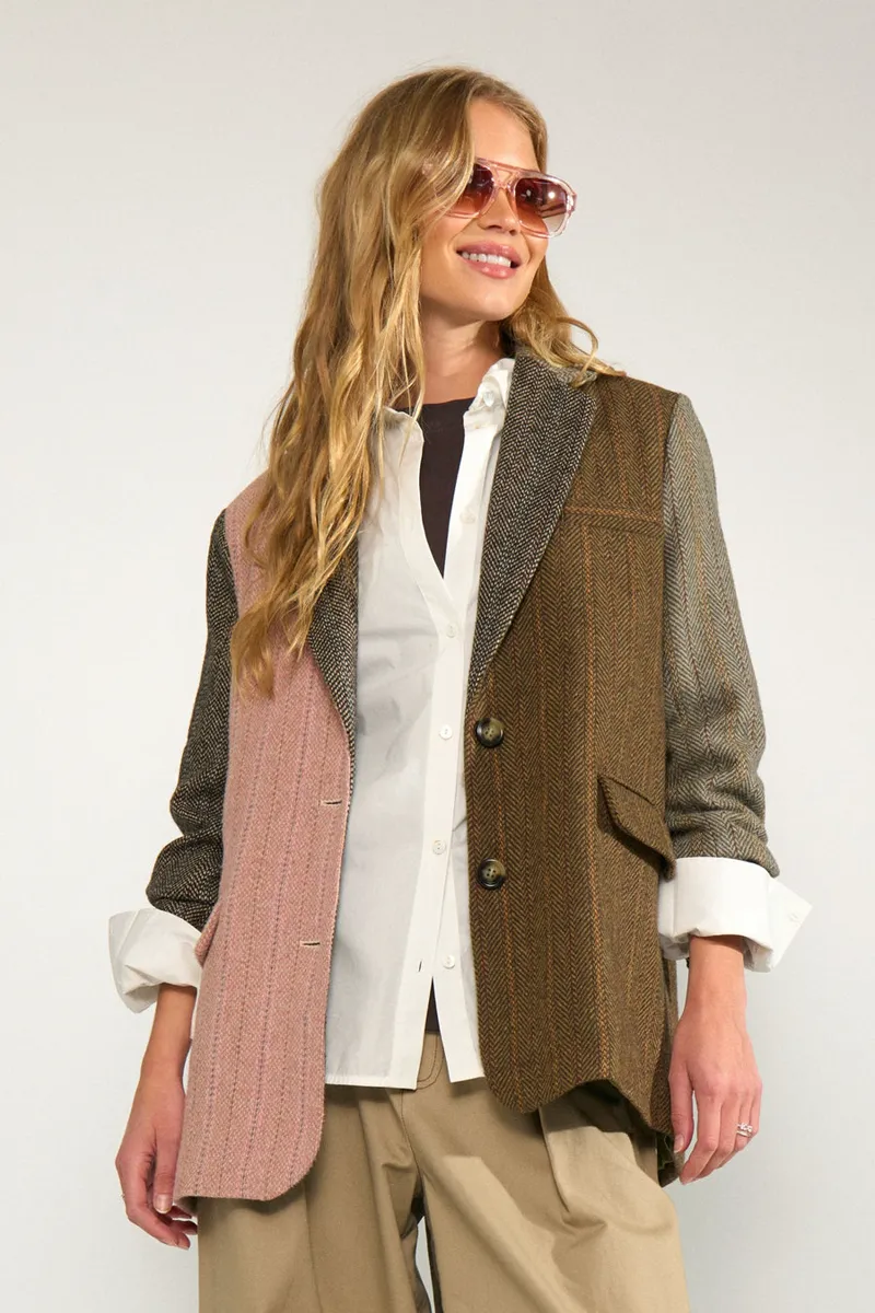 Nuavey Herringbone Blazer van Nümph, kleur Polignac