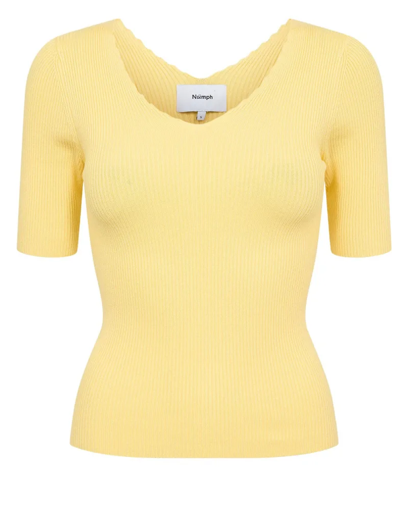 Nuayelet Ss Pullover Cropped van Nümph, kleur Popcorn