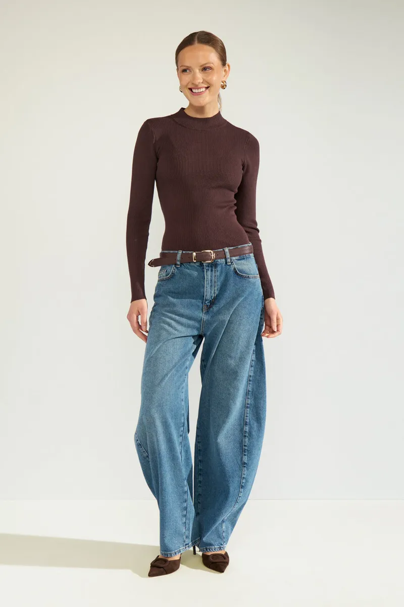Nubia Ls Pullover van Nümph, kleur Black Coffee