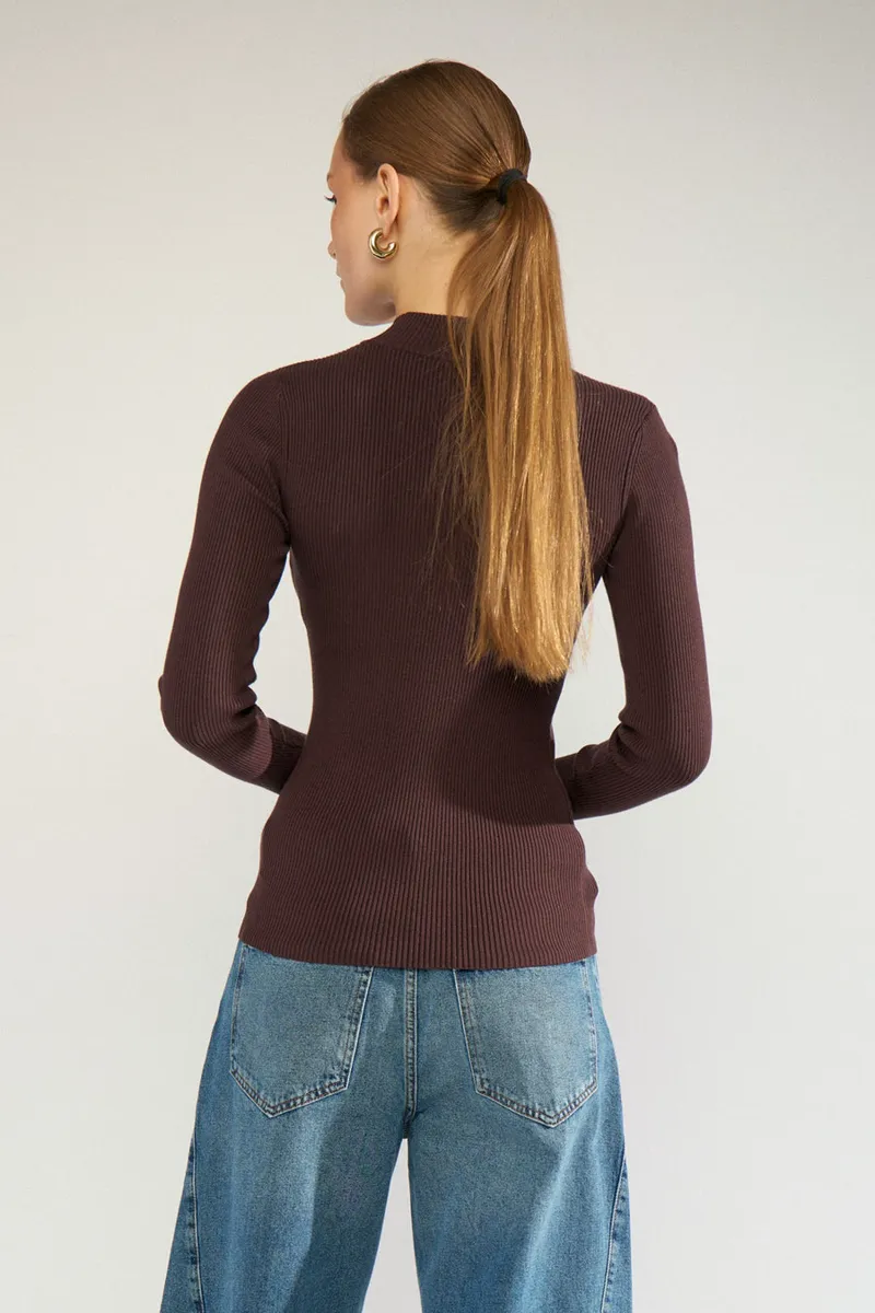 Nubia Ls Pullover van Nümph, kleur Black Coffee