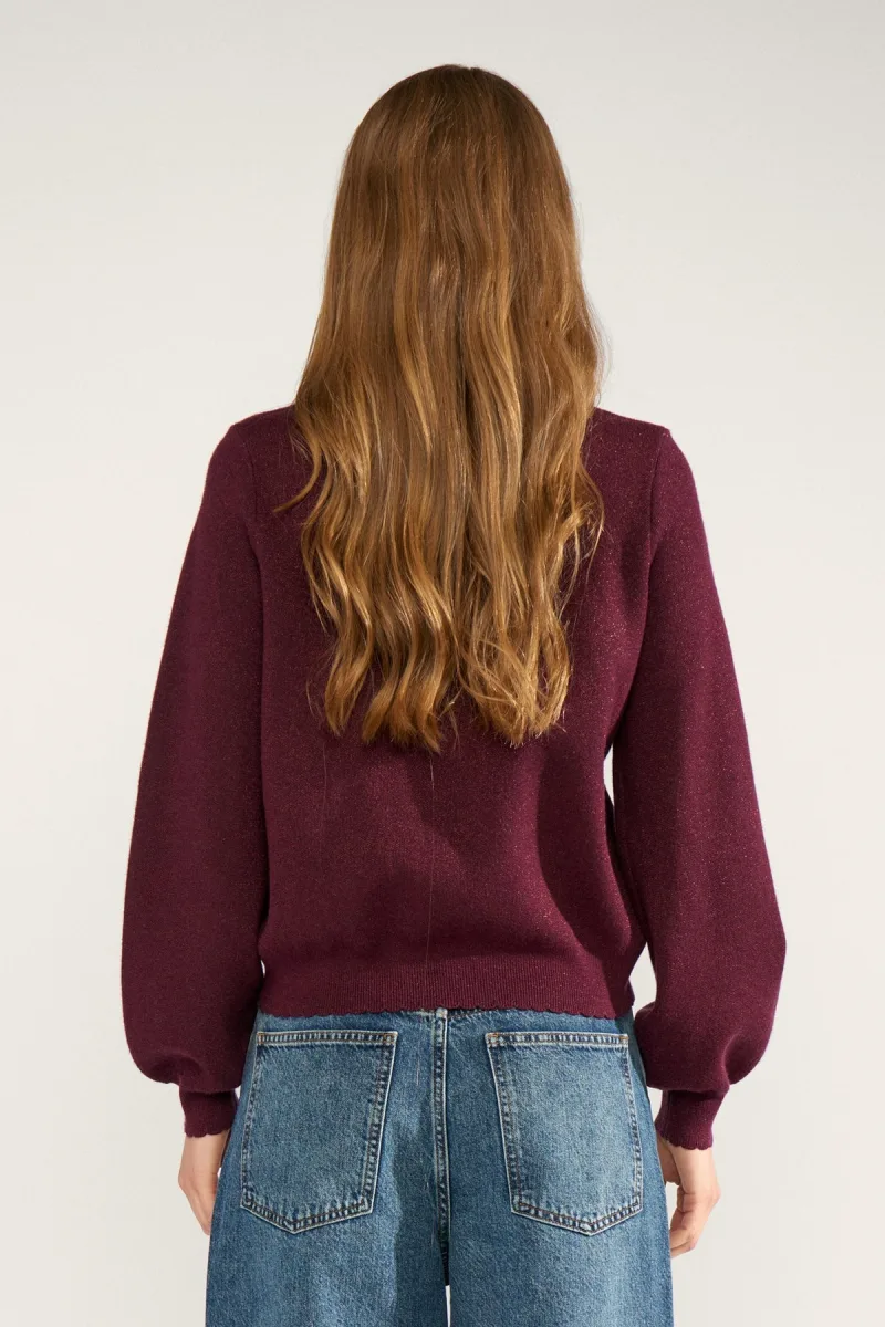 Nubir Solid Pullover van Nümph, kleur Fig