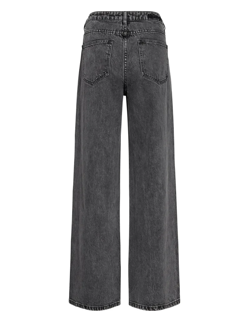 Nubrooklyn Hr Wide Stone Jeans van Nümph, kleur Grey Denim