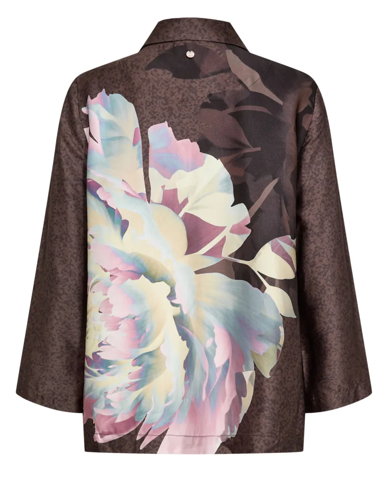 Nucrisa Boxy Shirt van Nümph, kleur Black Coffee