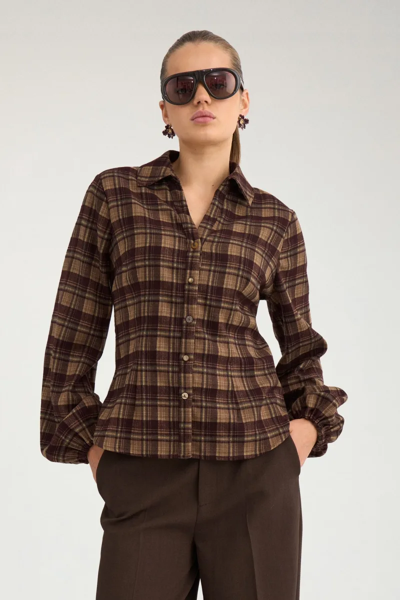 Nuglamy Shirt van Nümph, kleur Chocolate Plum