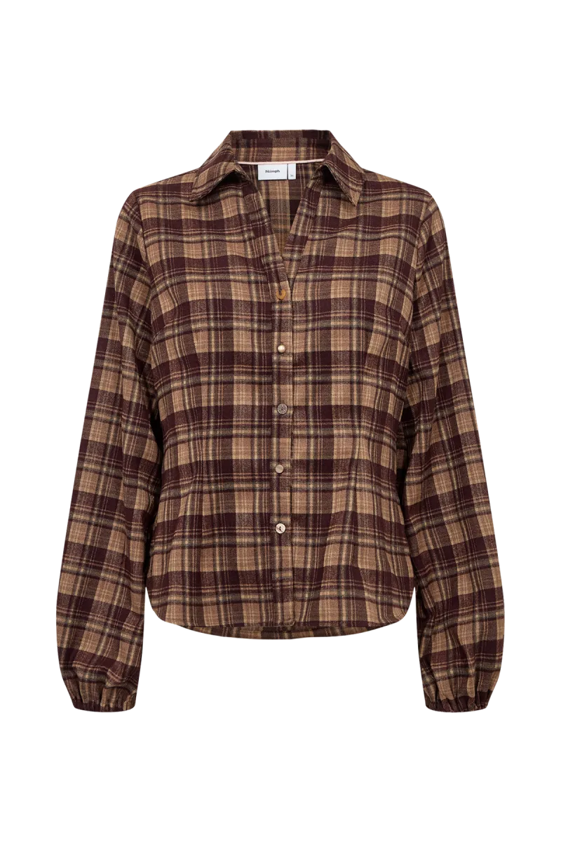 Nuglamy Shirt van Nümph, kleur Chocolate Plum