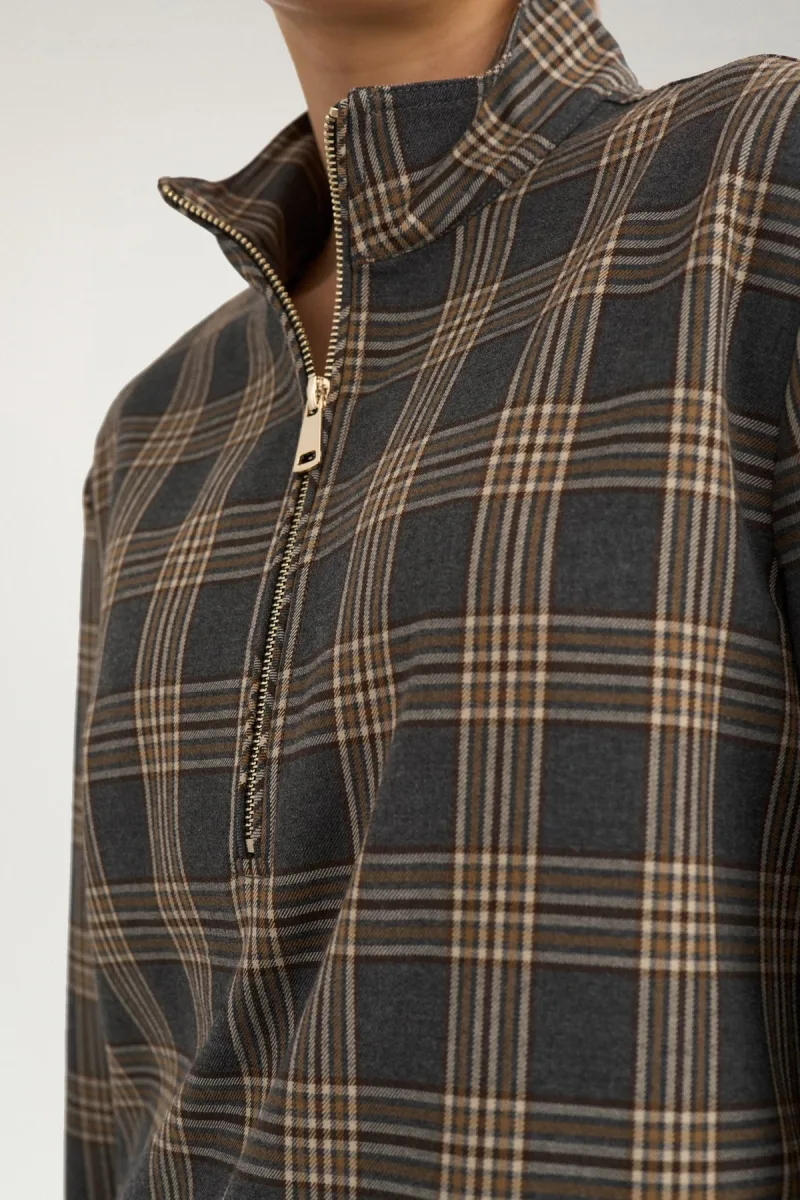 Nukamala Zip Shirt van Nümph, kleur Dark Grey Melange