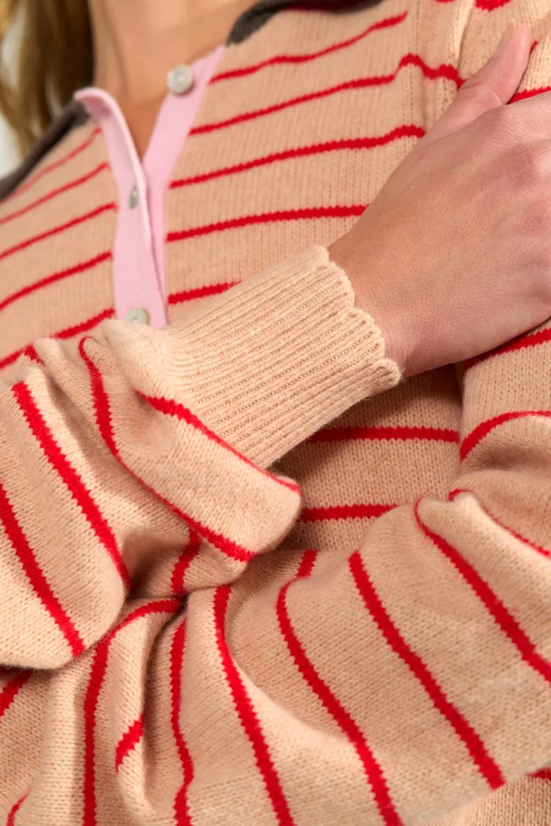 Nulucinda Stripe Pullover van Nümph, kleur Roebuck