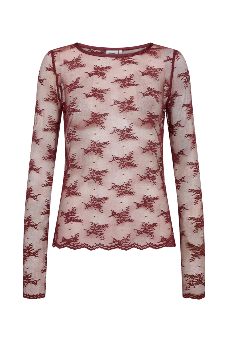 Nunatalia Blouse van Nümph, kleur Syrah