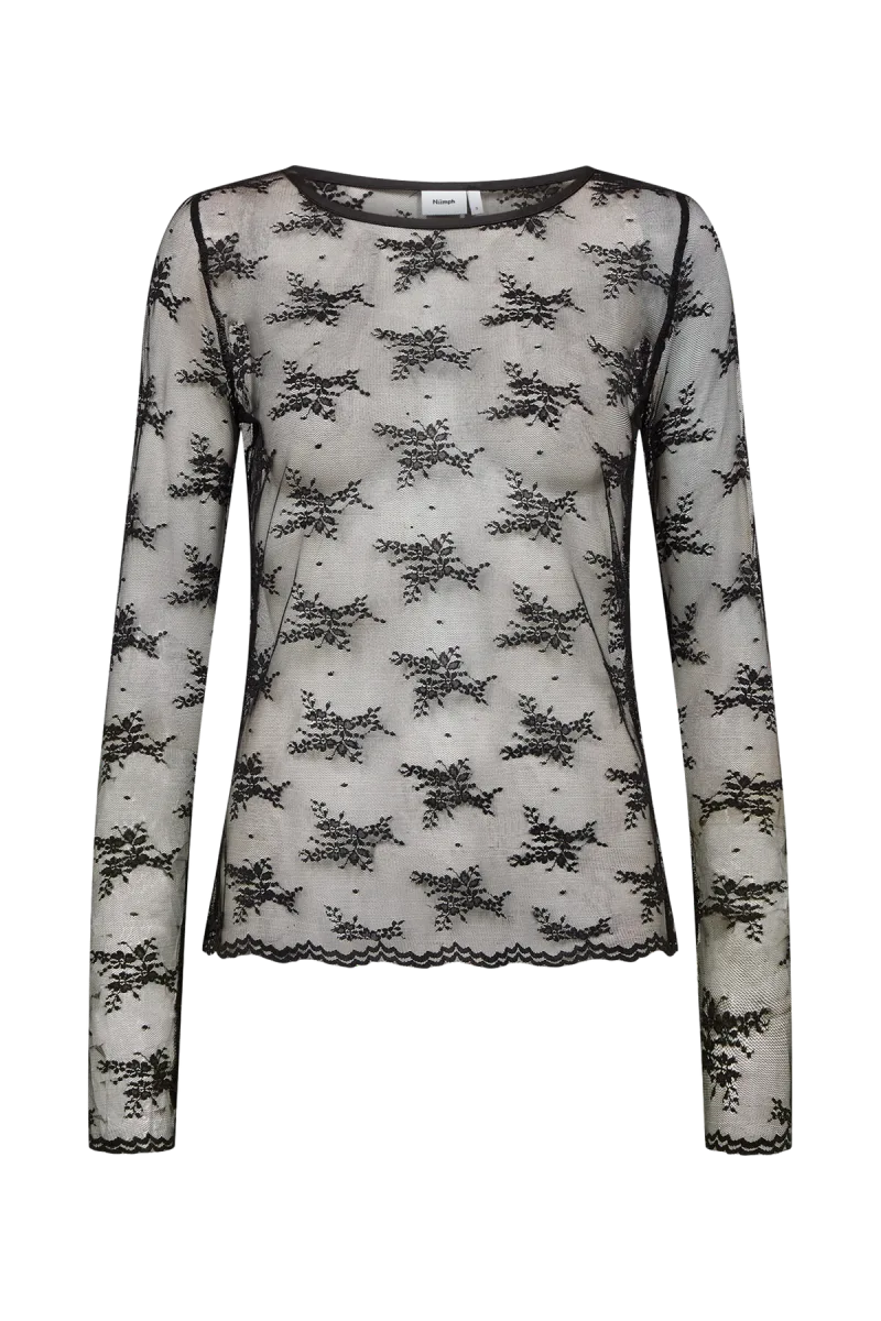 Nunatalia Blouse van Nümph, kleur Caviar