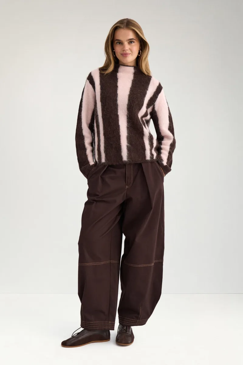 Nuriette Simma Pullover van Nümph, kleur Chocolate Plum