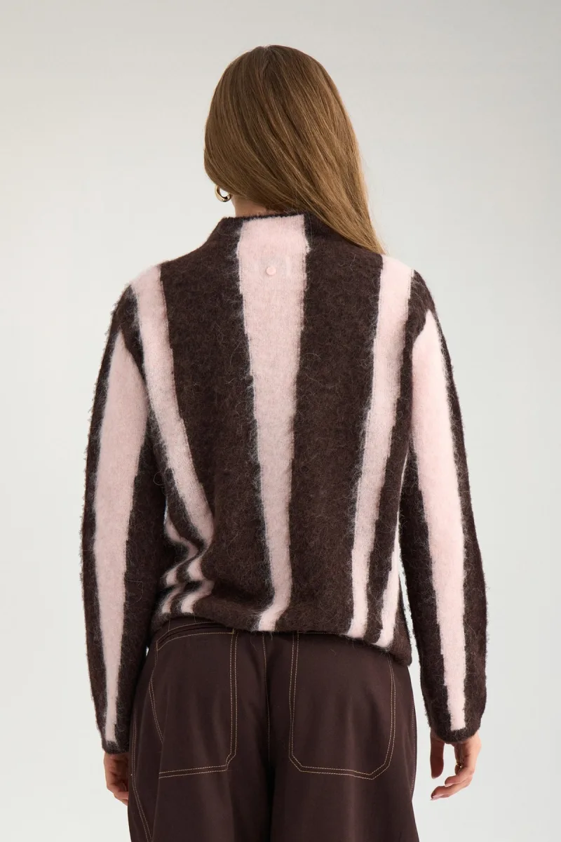 Nuriette Simma Pullover van Nümph, kleur Chocolate Plum