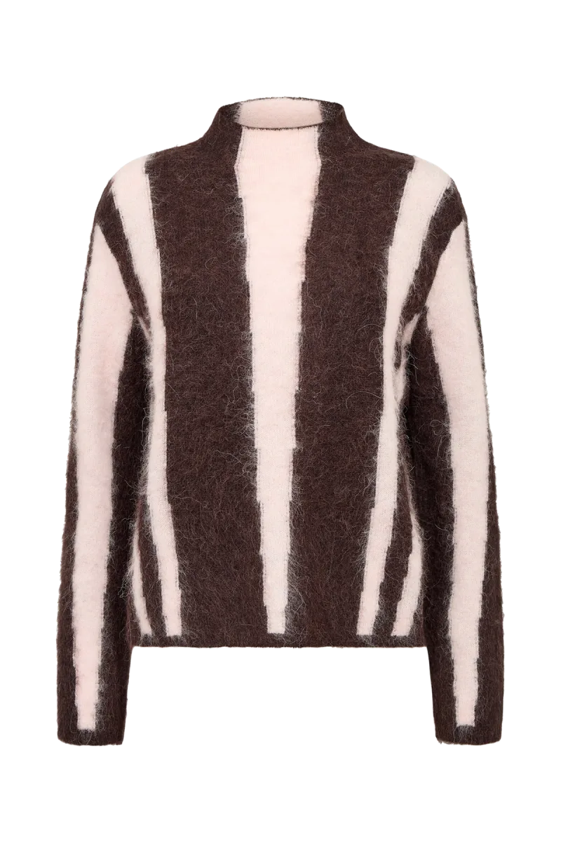 Nuriette Simma Pullover van Nümph, kleur Chocolate Plum