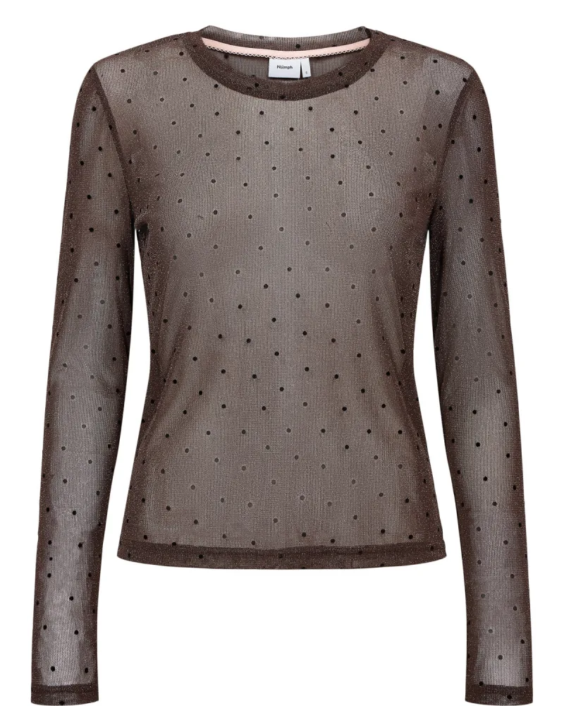 Nushanta Ls Blouse van Nümph, kleur Pinecone