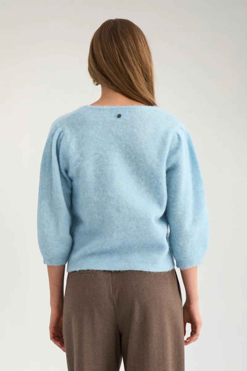 Nusuri Brushed Ss Cardigan van Nümph, kleur Forget Me Not