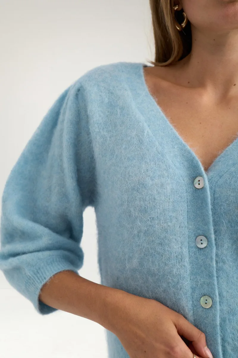 Nusuri Brushed Ss Cardigan van Nümph, kleur Forget Me Not