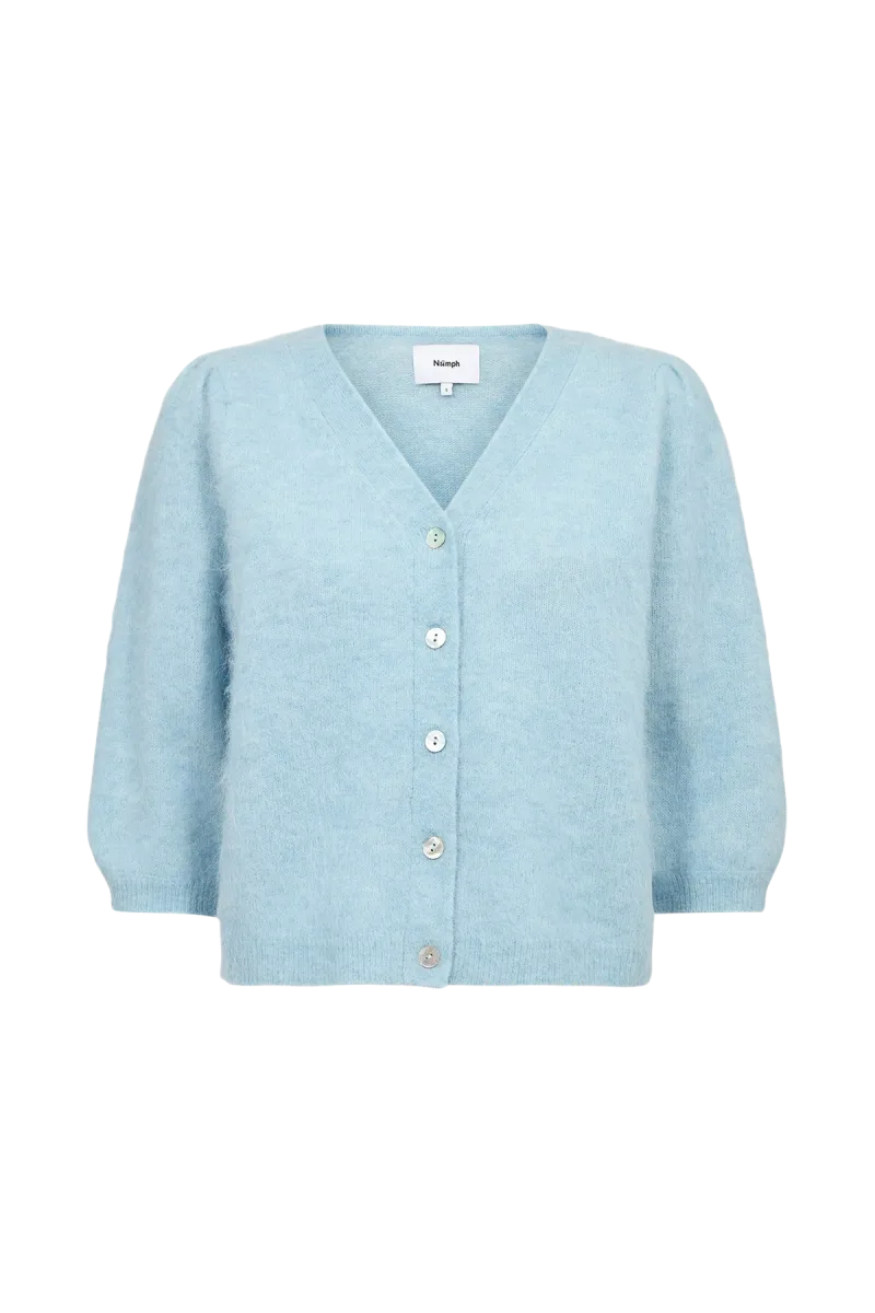 Nusuri Brushed Ss Cardigan van Nümph, kleur Forget Me Not