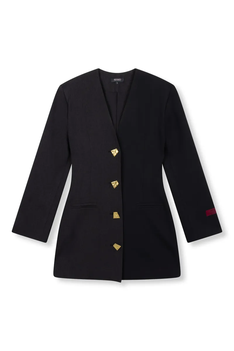 Blazerdress Star van Refined Department, kleur Black