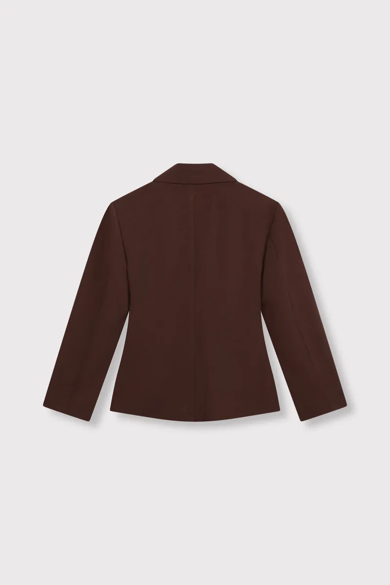 Bruna Blazer van Refined Department, kleur Choc Brown
