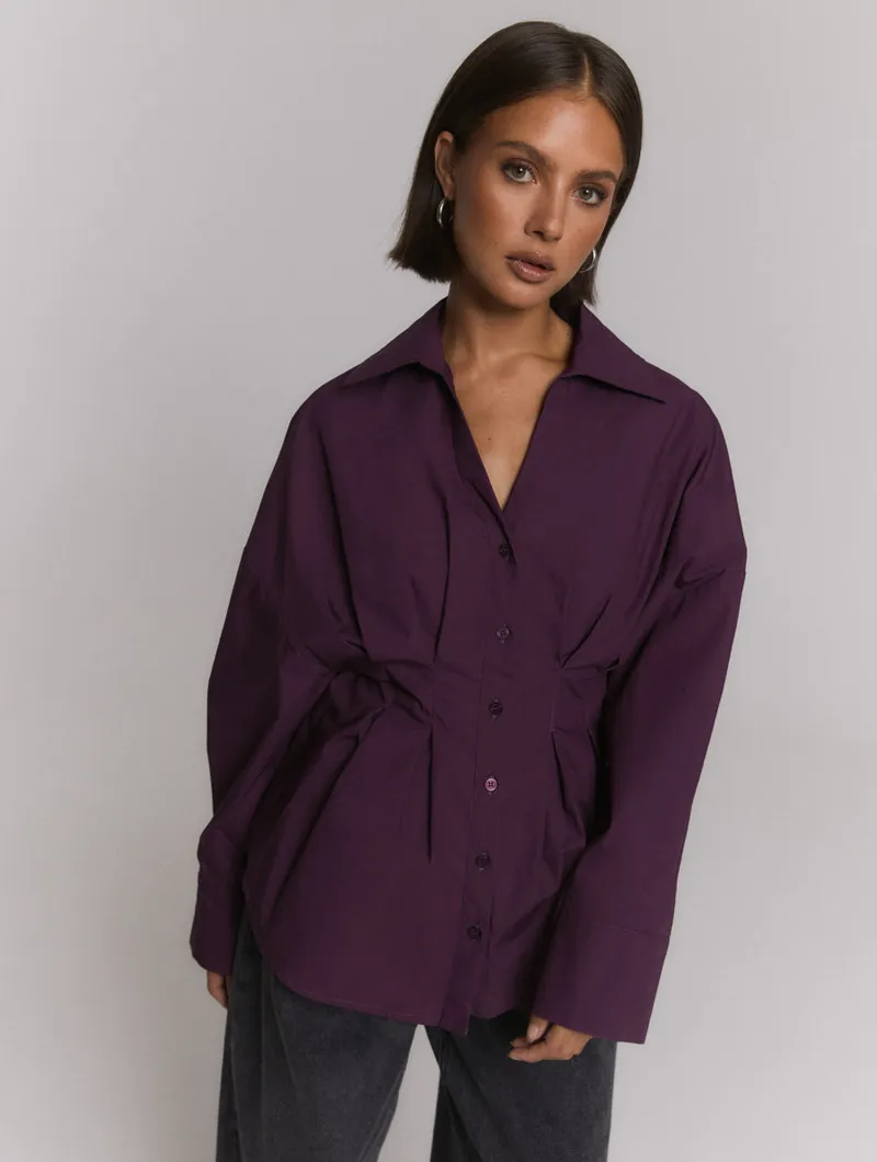 Guusje Blouse van Refined Department, kleur Plum