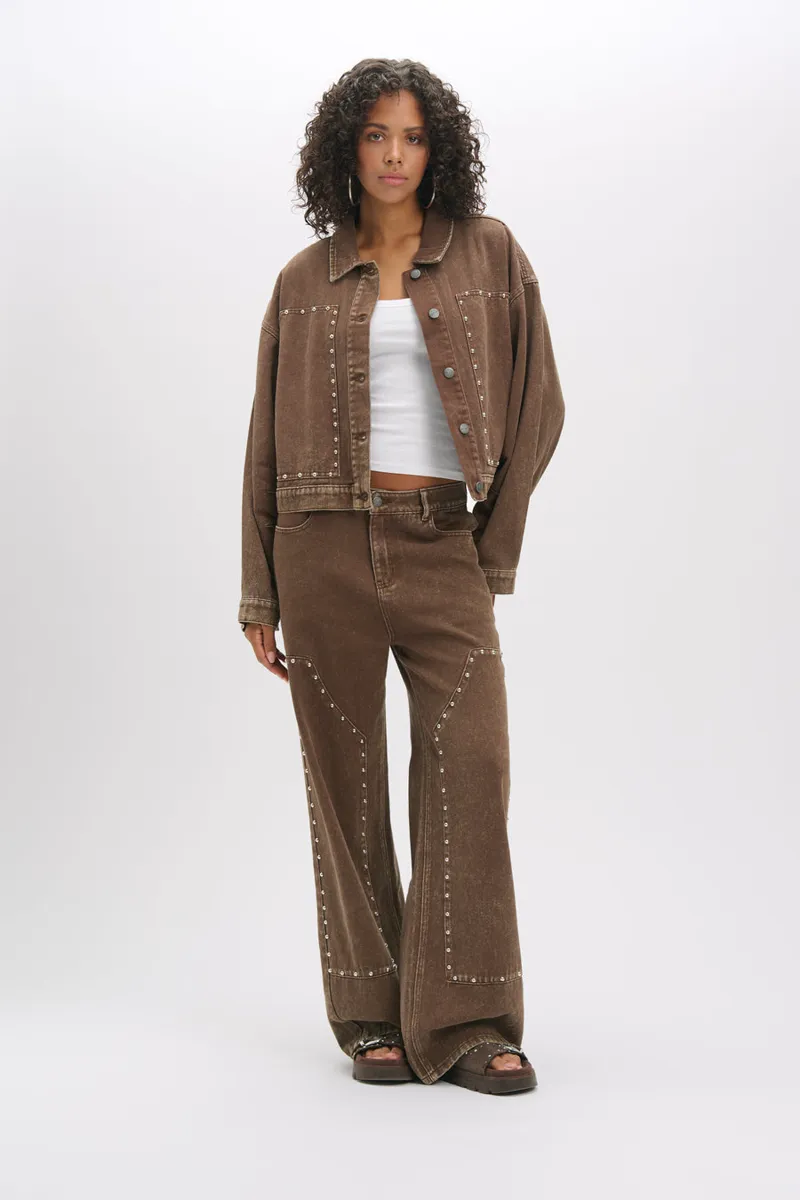 Jeans Payton van Refined Department, kleur Brown