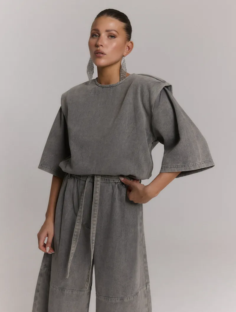 Jumpsuit Mona van Refined Department, kleur Mid Grey