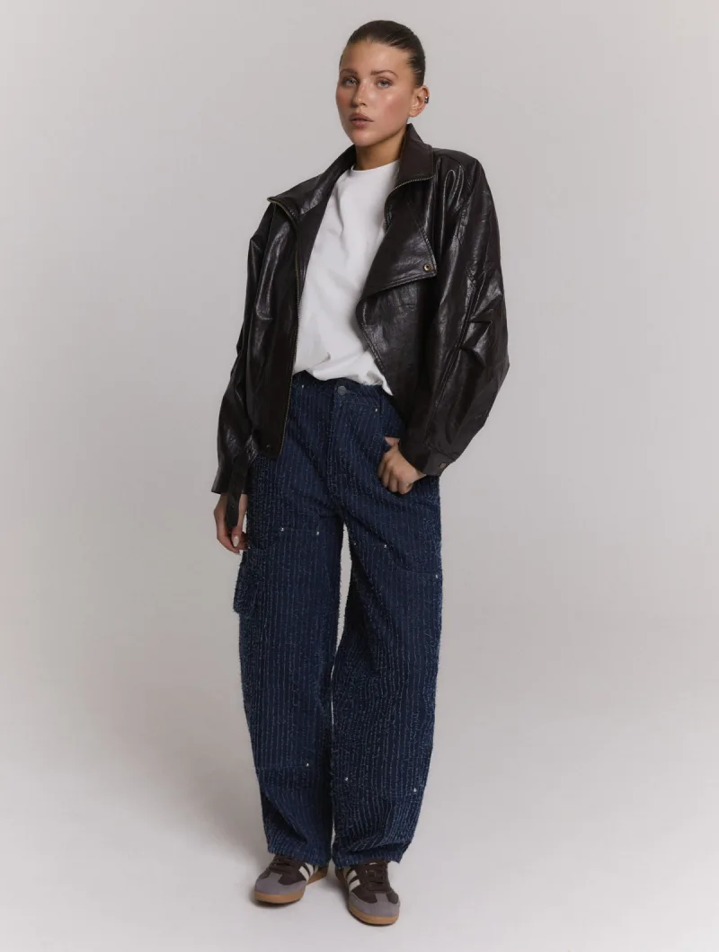 Lee Jacket van Refined Department, kleur Choc Brown
