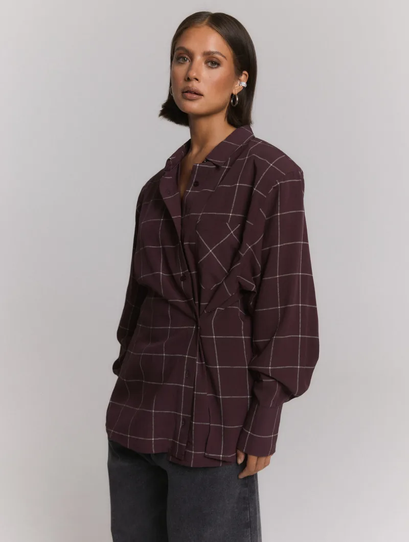 Naro Blouse van Refined Department, kleur Check