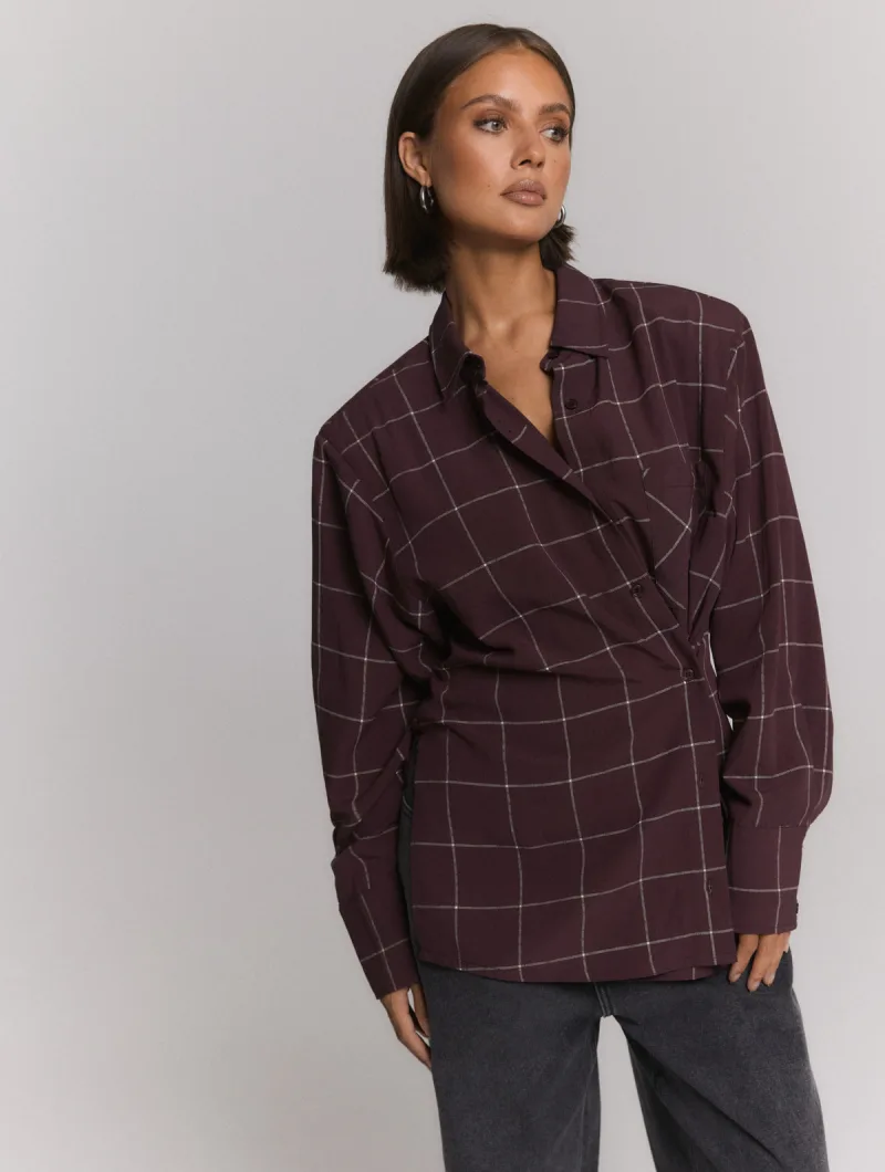 Naro Blouse van Refined Department, kleur Check