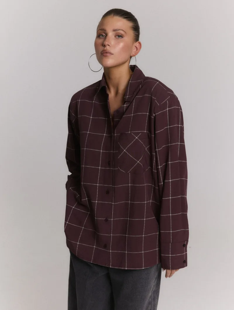 Naro Blouse van Refined Department, kleur Check