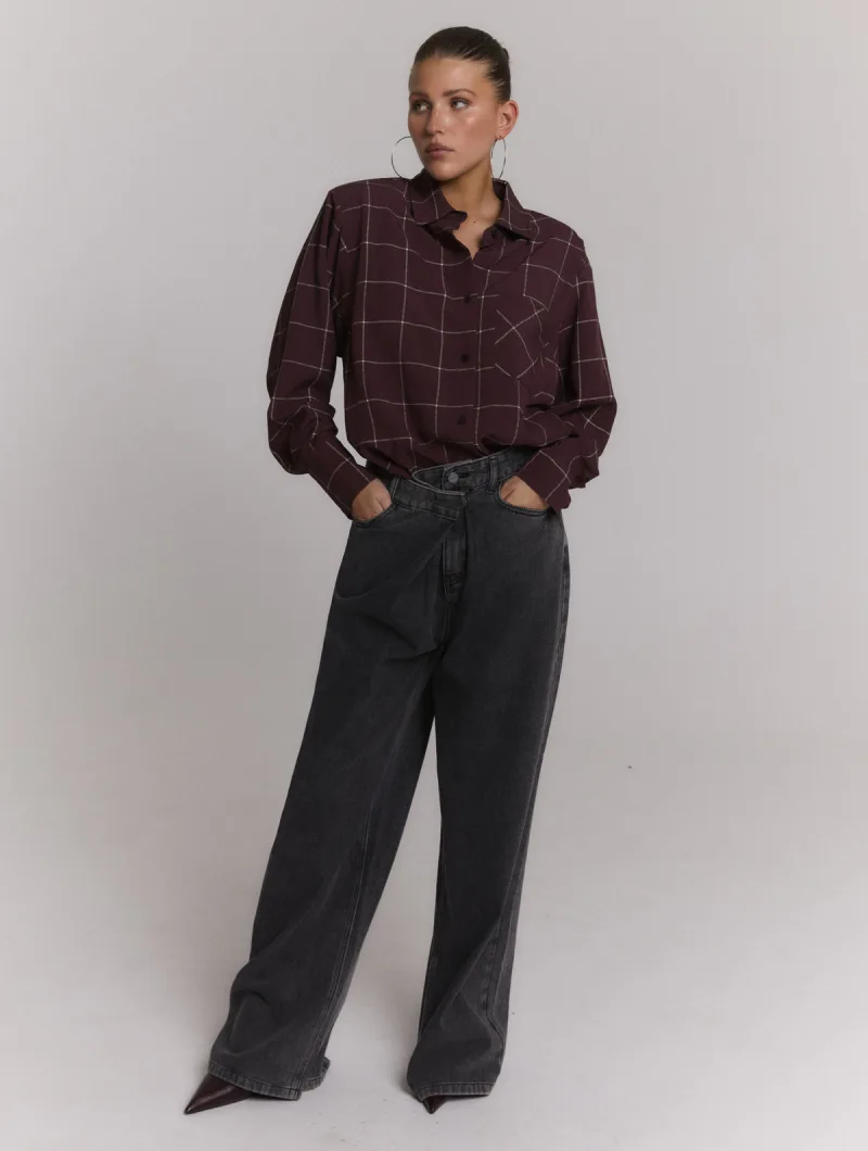 Naro Blouse van Refined Department, kleur Check