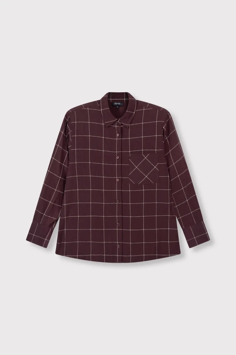 Naro Blouse van Refined Department, kleur Check
