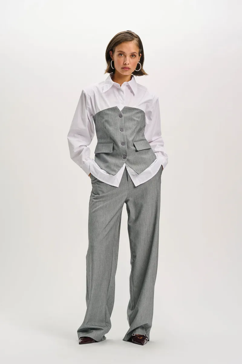 Relaxed Pants Kalea van Refined Department, kleur Light Grey