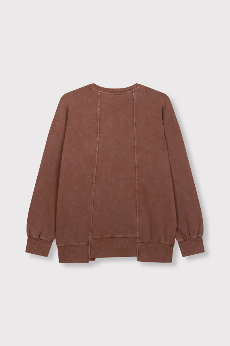 Senna Sweater van Refined Department, kleur Choc Brown