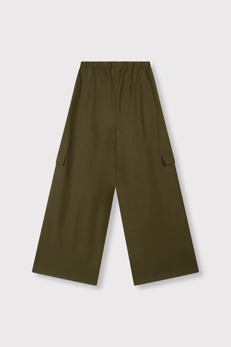 Wide Leg Caro Pants Mila van Refined Department, kleur Army