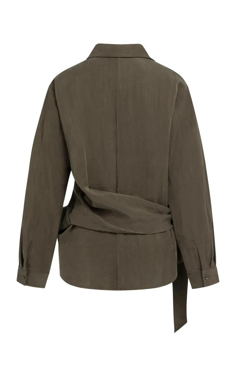Blouse Met Knoopdetail En Lange Mouwen van YAYA, kleur Slate Black Brown