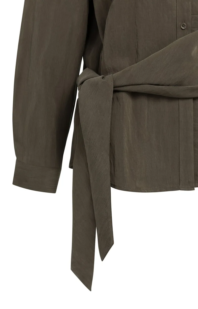 Blouse Met Knoopdetail En Lange Mouwen van YAYA, kleur Slate Black Brown
