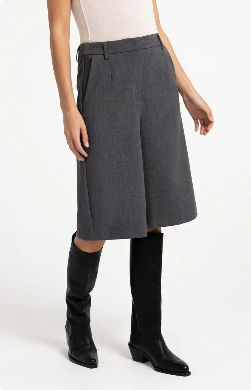 Lange Bermudashort van YAYA, kleur Anthracite Melange