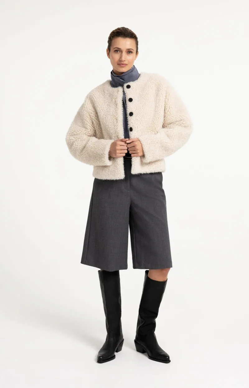 Lange Bermudashort van YAYA, kleur Anthracite Melange